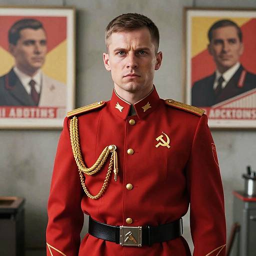 Soviet Gigachad in Military Uniform
