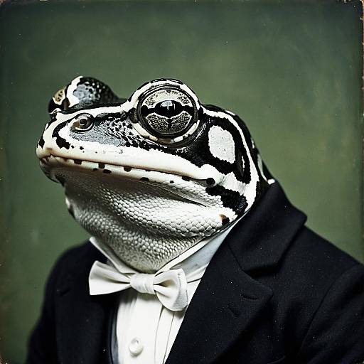 Amazon Milk Frog in Tuxedo Portrait