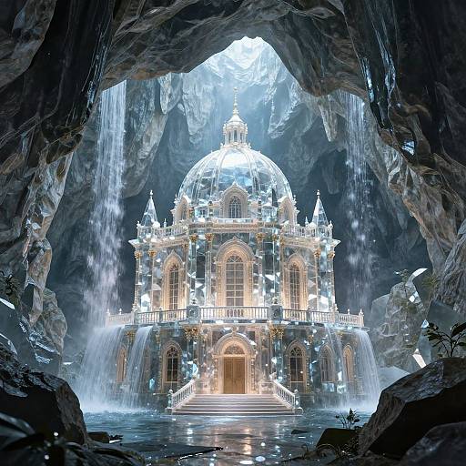 Elegant Crystal Palace in Cave