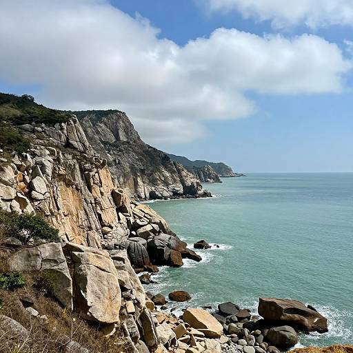 Dramatic Coastal Cliffs with Turquoise Sea