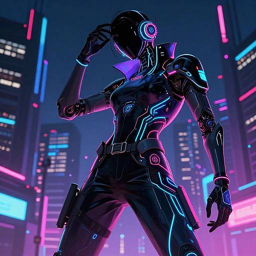 Futuristic Cyberpunk Urban Fashion Art