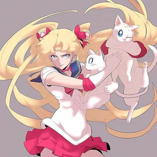 Illustration of Artemis (sailor moon), bishoujo senshi sailor moon in the style of Redlhzz