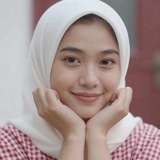 Smiling Asian Woman in Soft Lighting