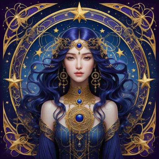 Ethereal Woman with Celestial Adornments