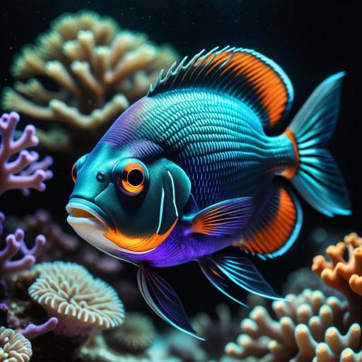 Hyperrealistic Tropical Fish Underwater Scene