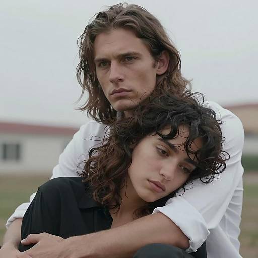 Intense Couple in Outdoor Encounter