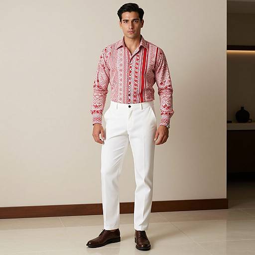 Confident Man in Vintage Modern Style