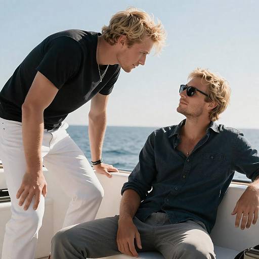 Intense Conversation on a Boat