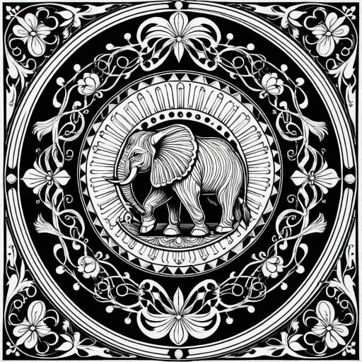 Victorian Mandala Elephant Art Nouveau Victorian Mandala Elephant Art Nouveau