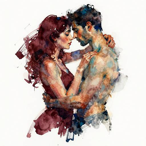 Expressionist Abstract Couple Portrait