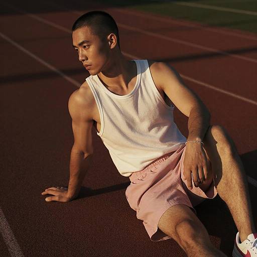 Young Man in Pastel Sportswear