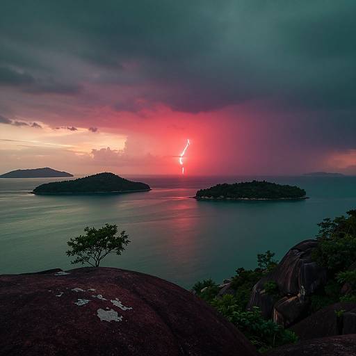 Mesmerizing Sunset Over Tropical Islands