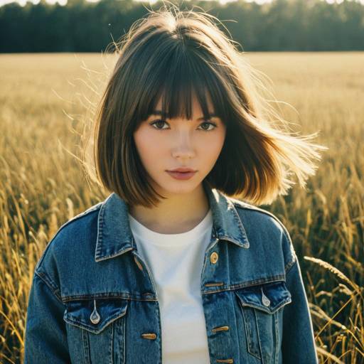 Teenage Girl with Layered Bob Hairstyle