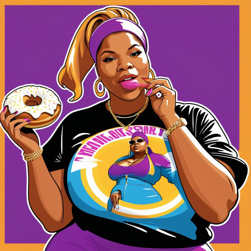 Vector Illustration of Hip-Hop Queen Latifah