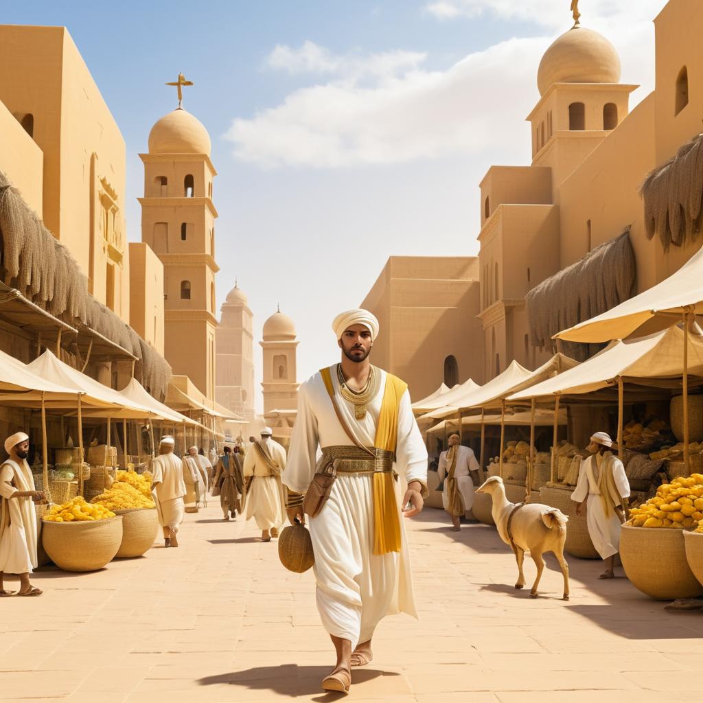 Merchant in Egyptian Marketplace Scene