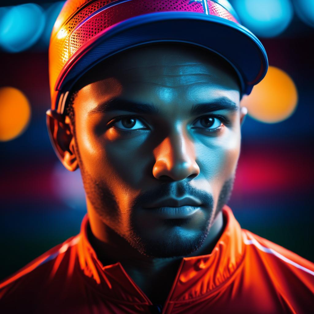 Cinematic Athlete Portrait with Bold Colors