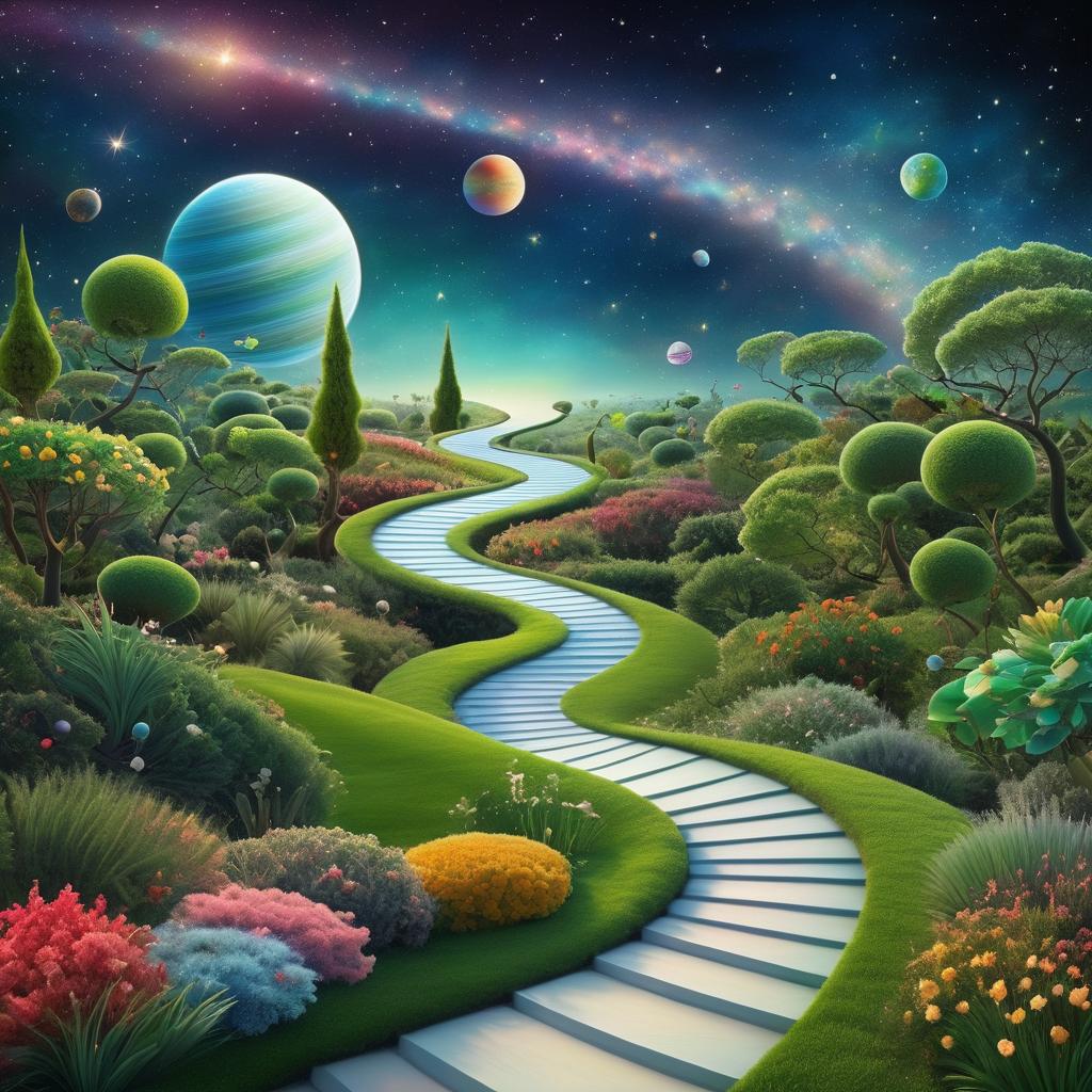 Whimsical Matte Painting of Space Path