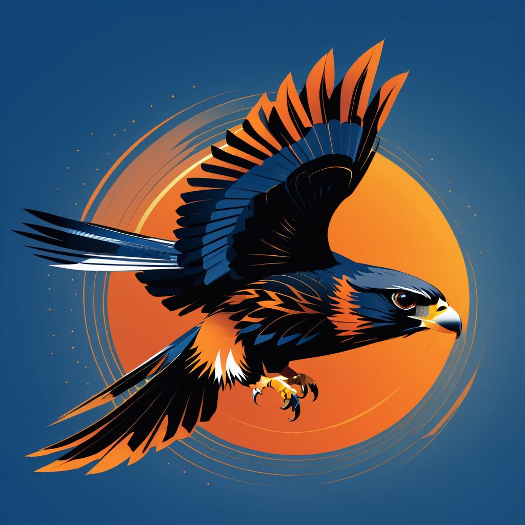 Vibrant Falcon Illustration in Motion