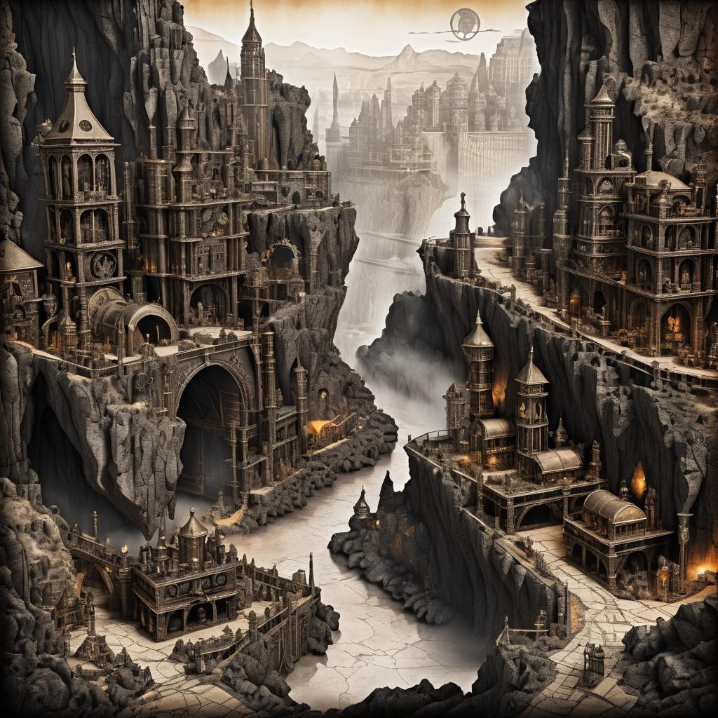 Steampunk Adventure Map with Hidden Depths