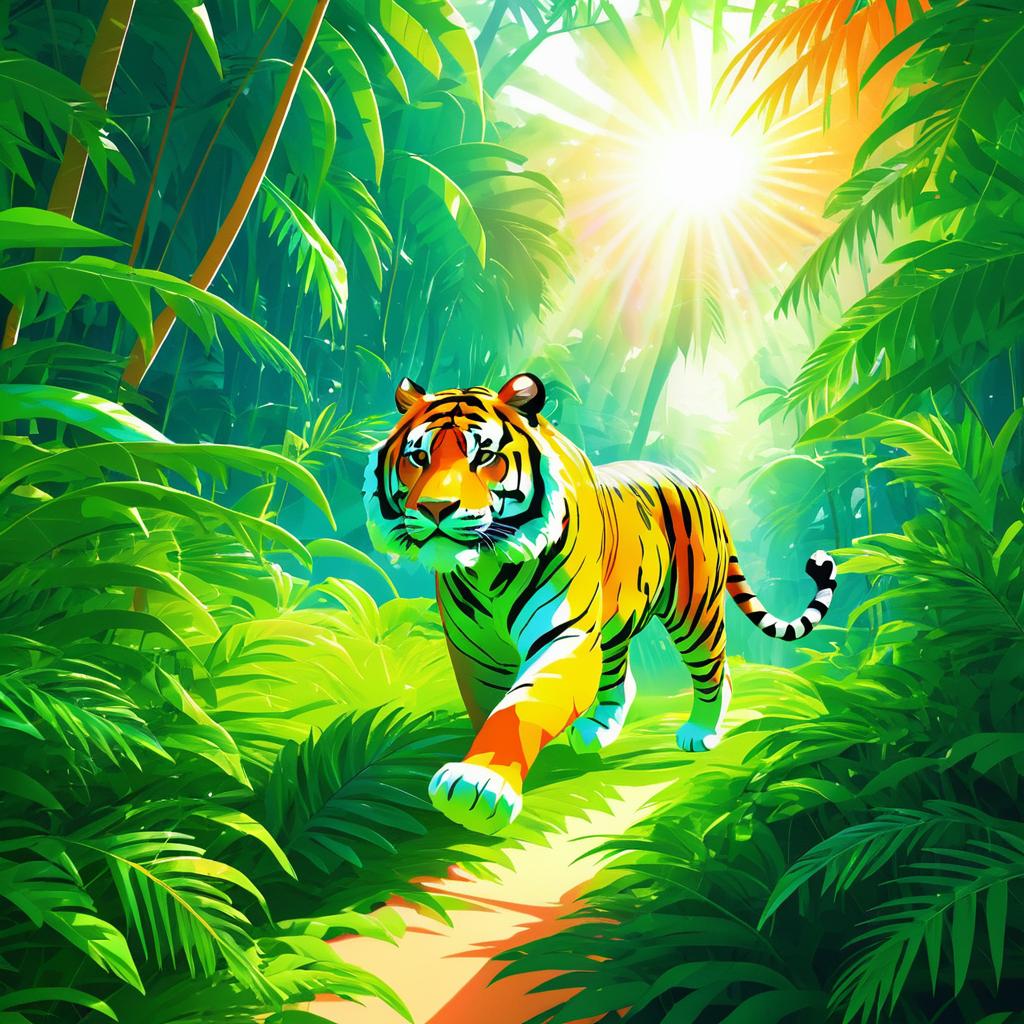 Vibrant Jungle Tiger Illustration