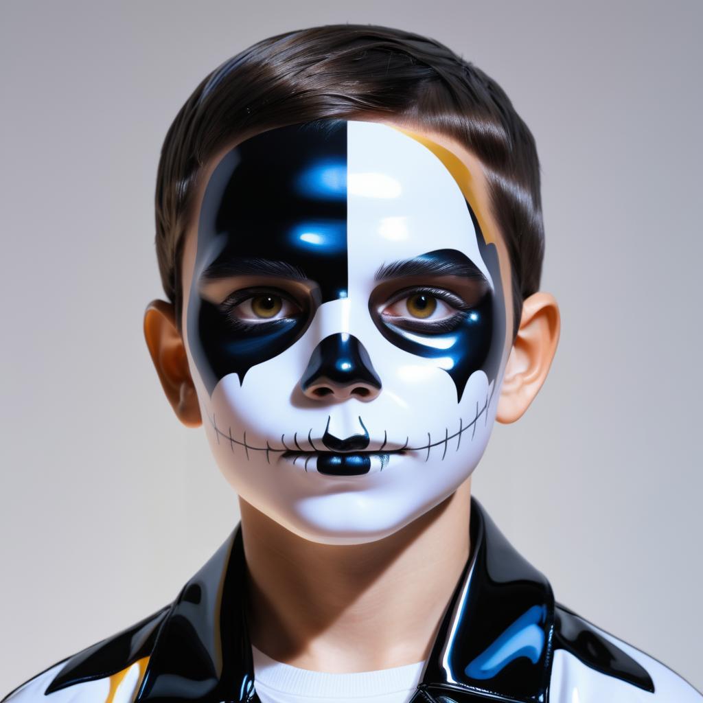 Skull-Faced Boy in Koons Style