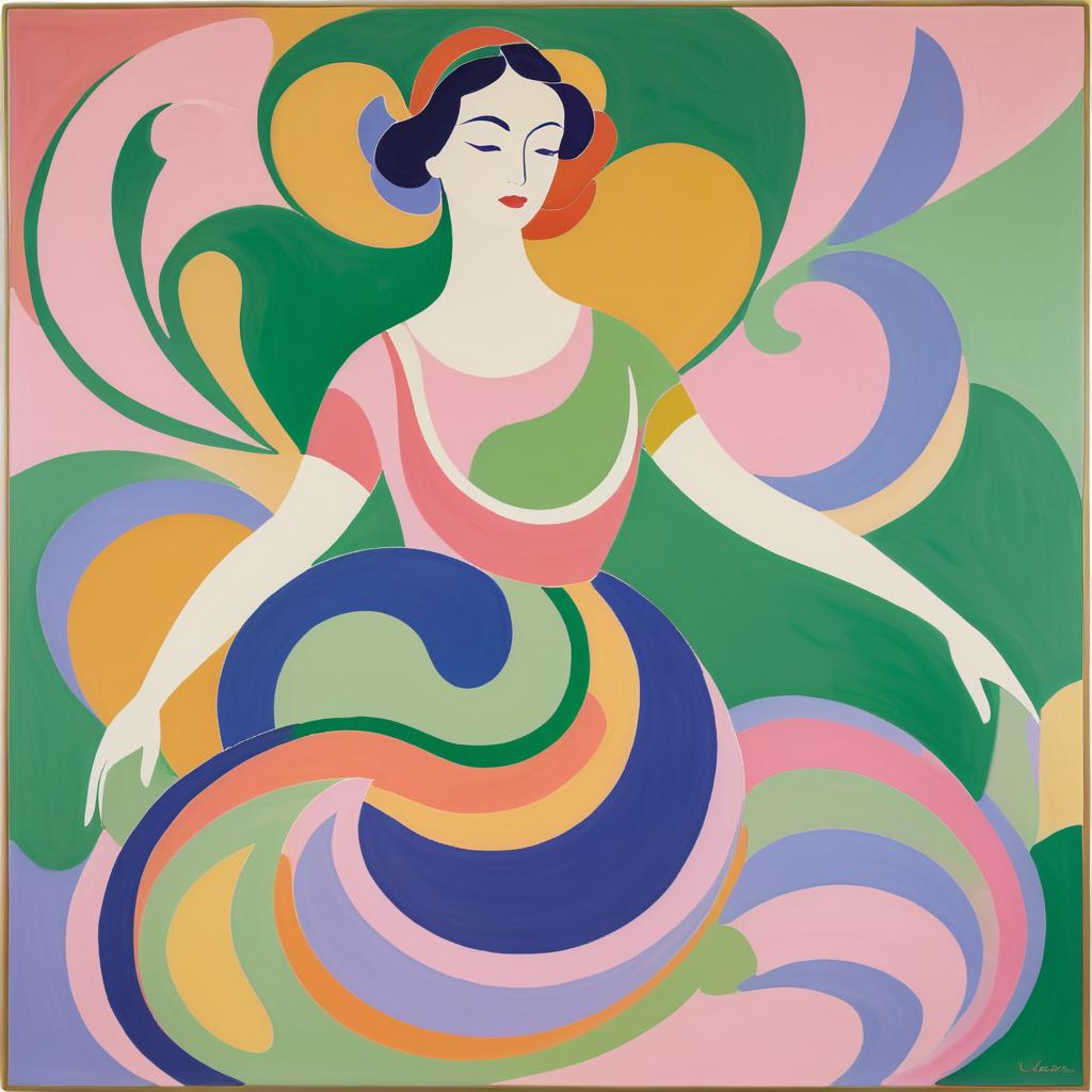 Serene Woman in Matisse-Inspired Art