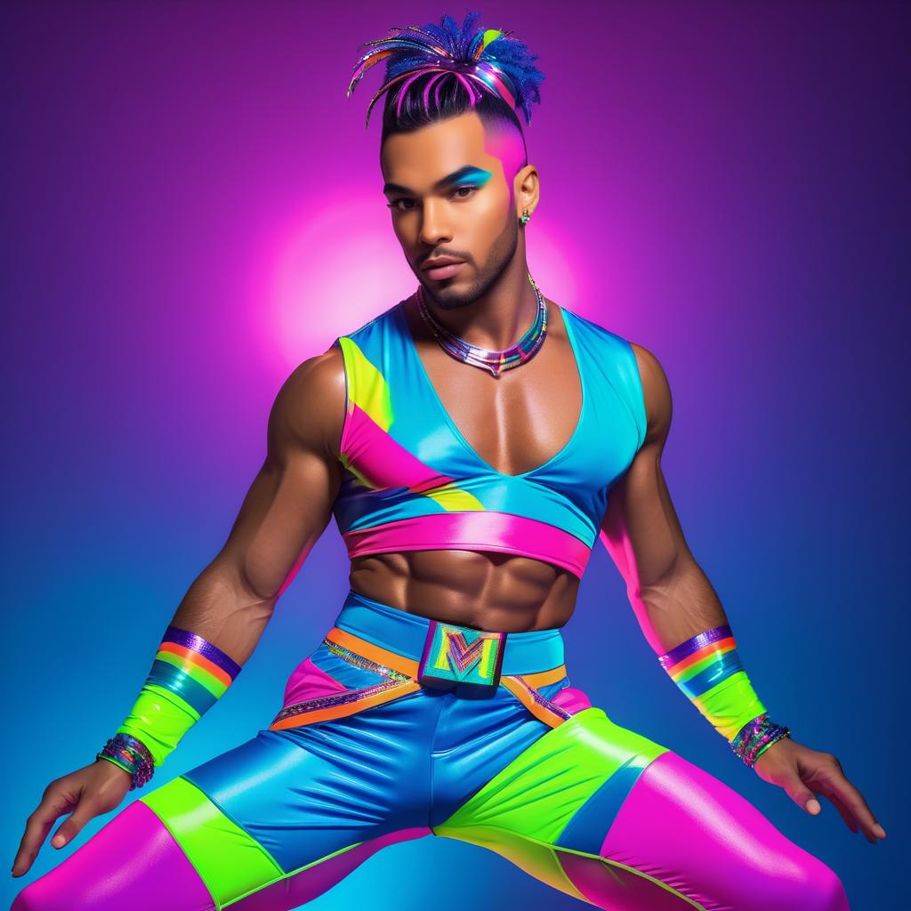 Vibrant Male Dancer in Pop Art Style