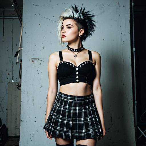 Punk Style Woman with Mohawk Hair