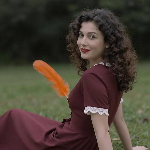 Vintage Portrait of a Woman in Nature