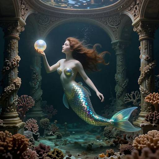 Ethereal Mermaid in Renaissance Underwater
