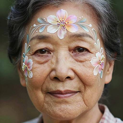 Ethereal Floral Face Paint Portrait