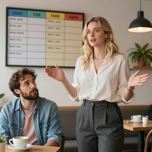Charming Cafe Scene with Two Friends