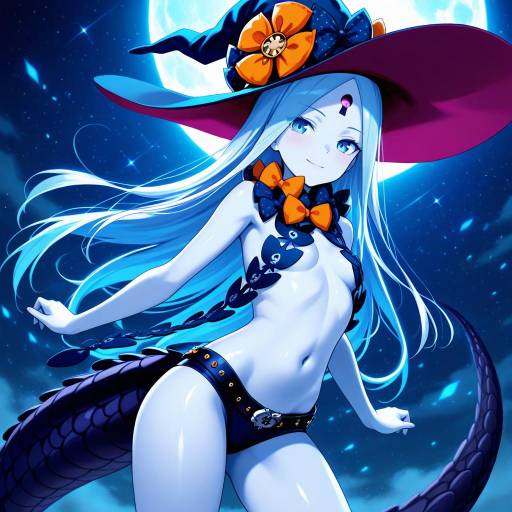 Fantasy Cowboy Shot of Blue-Haired Witch