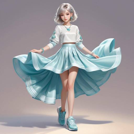 Stylish Young Girl with Aquamarine Eyes