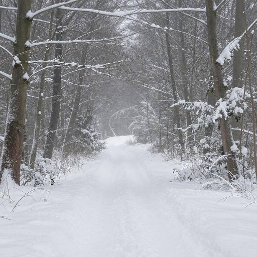 Quiet Snowy Forest Path Impression