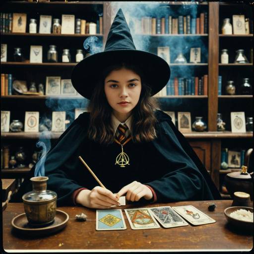 Teen Witch Portrait with Cat and Tarot