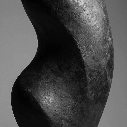 Monochrome Abstract Sculpture Close-Up