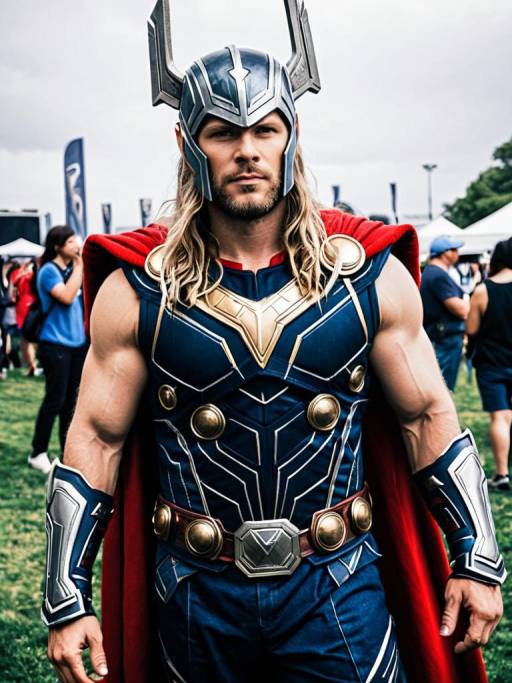 Man in Thor Love and Thunder Costume at Cosplay Festival
