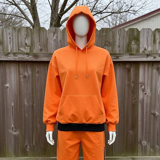 Mannequin in Orange Hooded Outfit