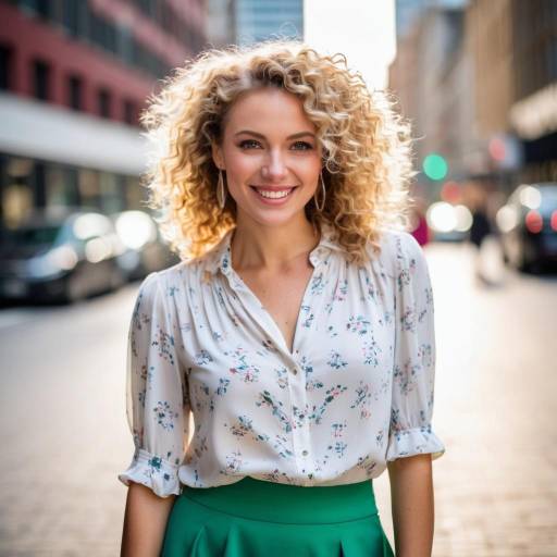 Playful Blonde in Urban Chic Fashion