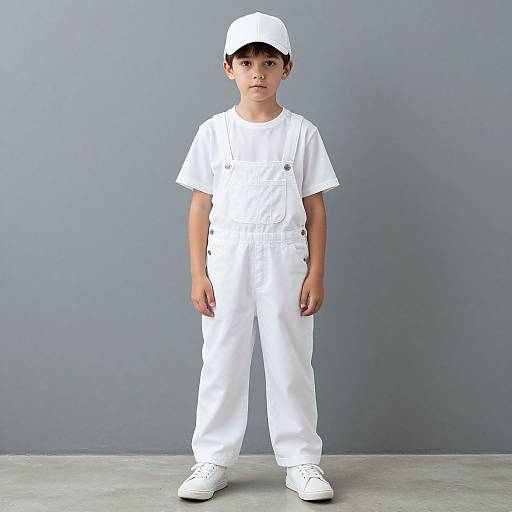 Realistic Male in White Overalls