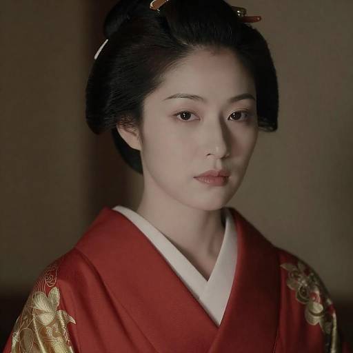 Elegant Asian Woman in Traditional Kimono