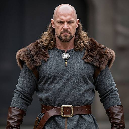 Muscular Medieval Warrior Portrait