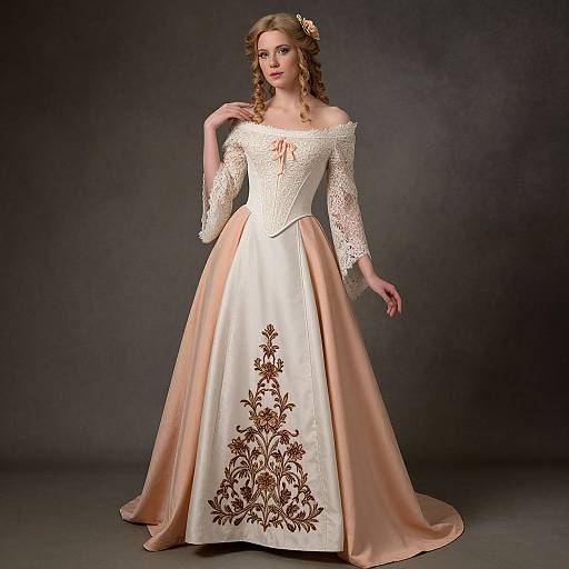 Elegant Medieval Corseted Gown