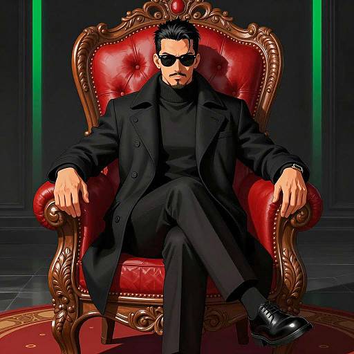 Regal Male Figure on Ornate Throne