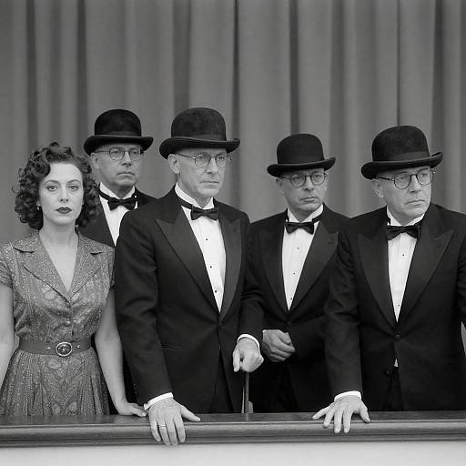 Elegant Black and White Group Portrait