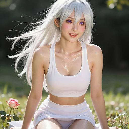 Radiant Sportswear Girl in Sunlight