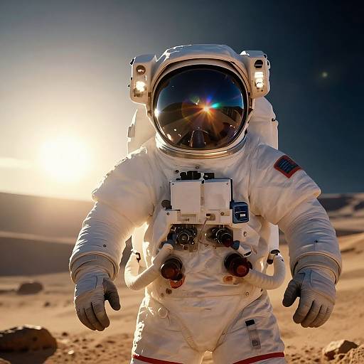 Astronaut on Dusty Alien Planet