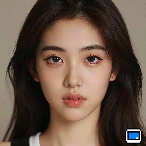 Pixel Art Realistic Young Woman Portrait