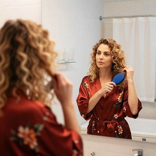 Reflective Beauty: A Woman's Grooming Ritual